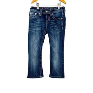 MISS ME Bootcut Jeans Sequin Pocket Dark Wash Denim Big Girl Size 8